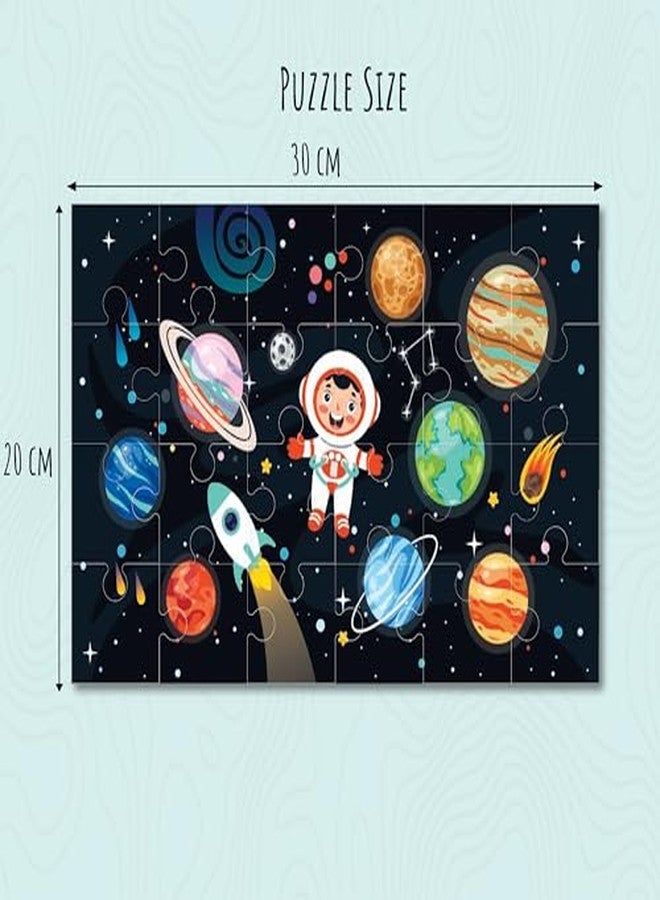 Khilonewale Space Puzzle for Kids 3+, 8x12 Educational Jigsaw with Planets, Rockets, Astronauts and City Vehicles, Learning Toy for Boys and Girls (Kid Astronaut Voyage48) - Image 3